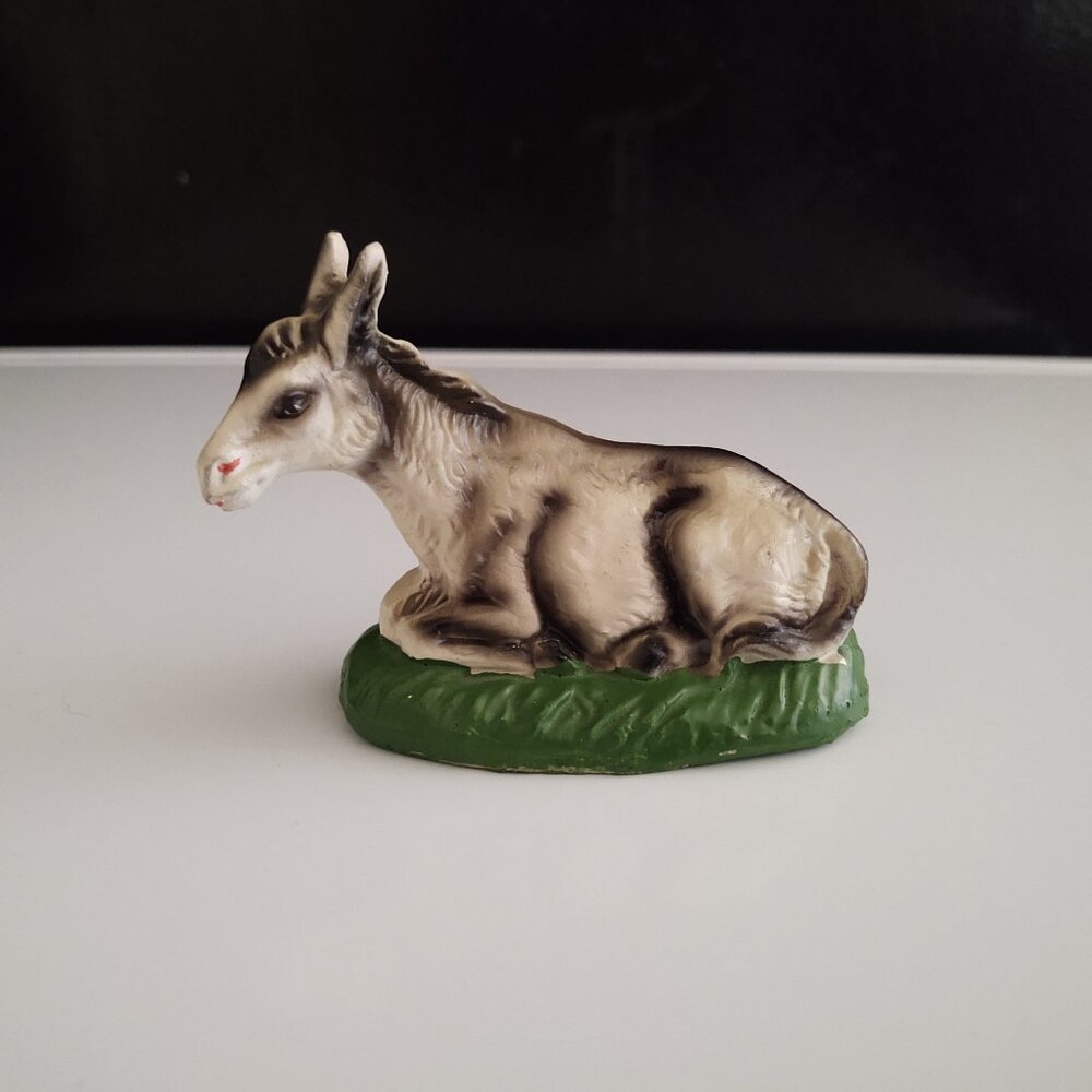 ITALY NATIVITY MANGER SCENE RESTING DONKEY REPLACEMENT FIGURINE CHRISTMAS